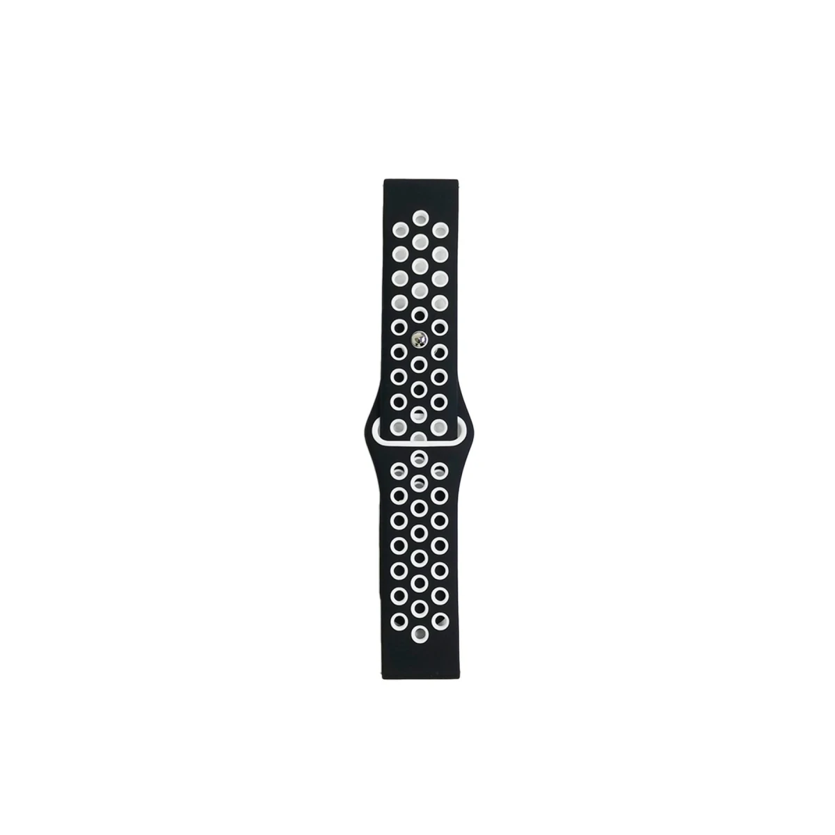 Watch 20mm Spor Delikli Kordon - Siyah-Beyaz