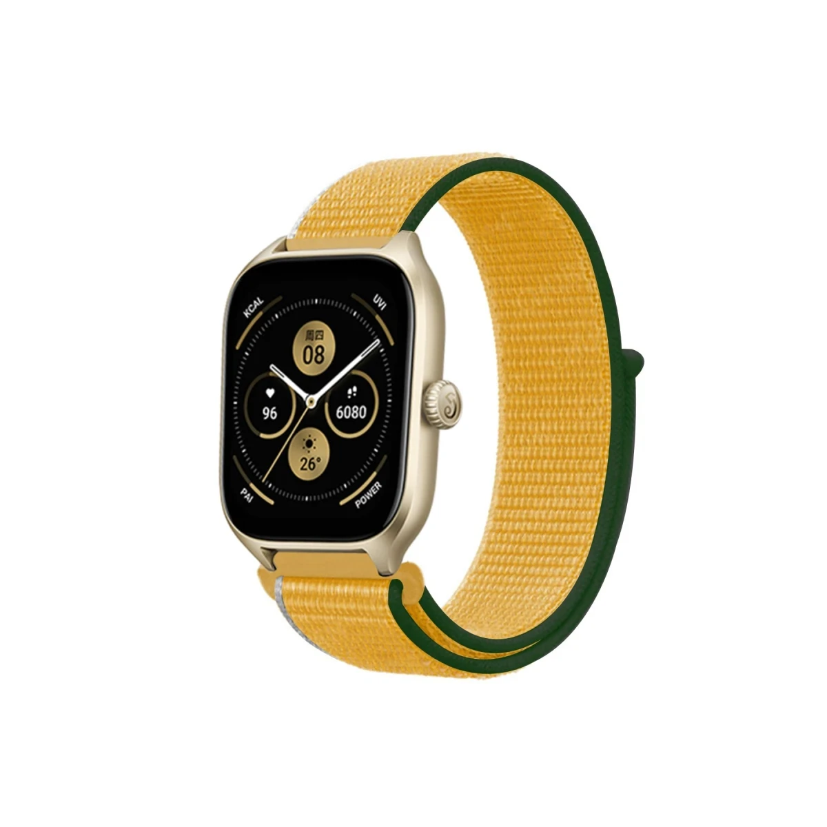 Watch 22mm Hasırlı Cırtcırtlı Kordon - Sarı