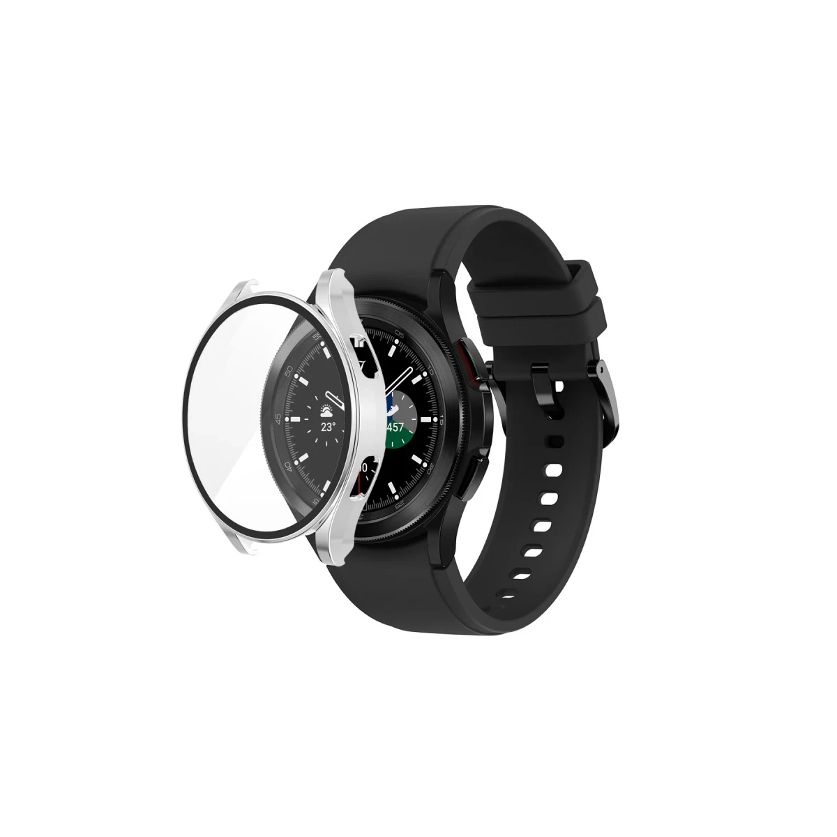 Watch 5 44mm Wall Camlı Kasa Ekran Koruyucu - Gümüş