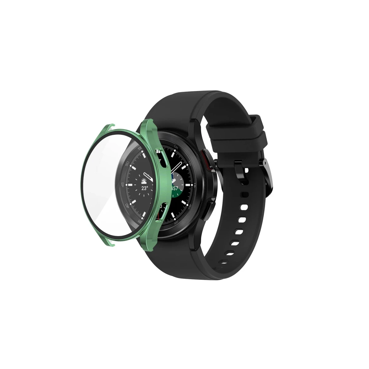 Watch 5 44mm Wall Camlı Kasa Ekran Koruyucu - Koyu Yeşil