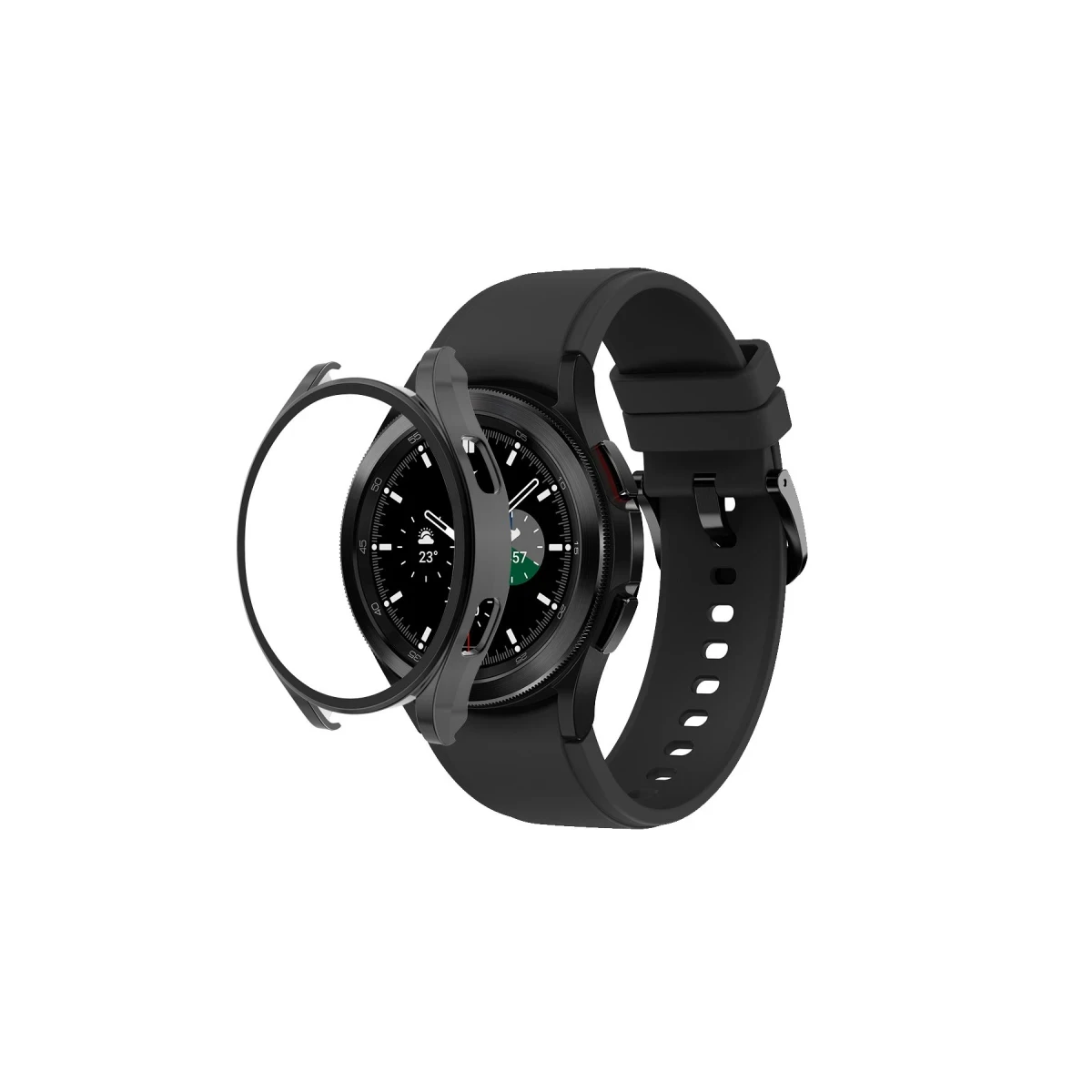 Watch 5 Pro 45mm Wall Camlı Kasa Ekran Koruyucu - Siyah