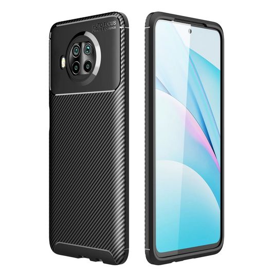 Xiaomi Mi 10T Lite Kılıf Auto Focus Karbon Kapak - Siyah