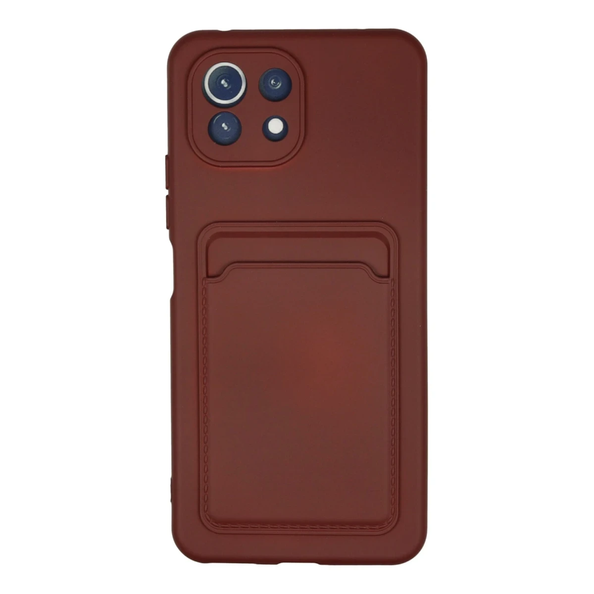 Xiaomi Mi 11 Kılıf Kelvin Kartvizitli Silikon - Bordo