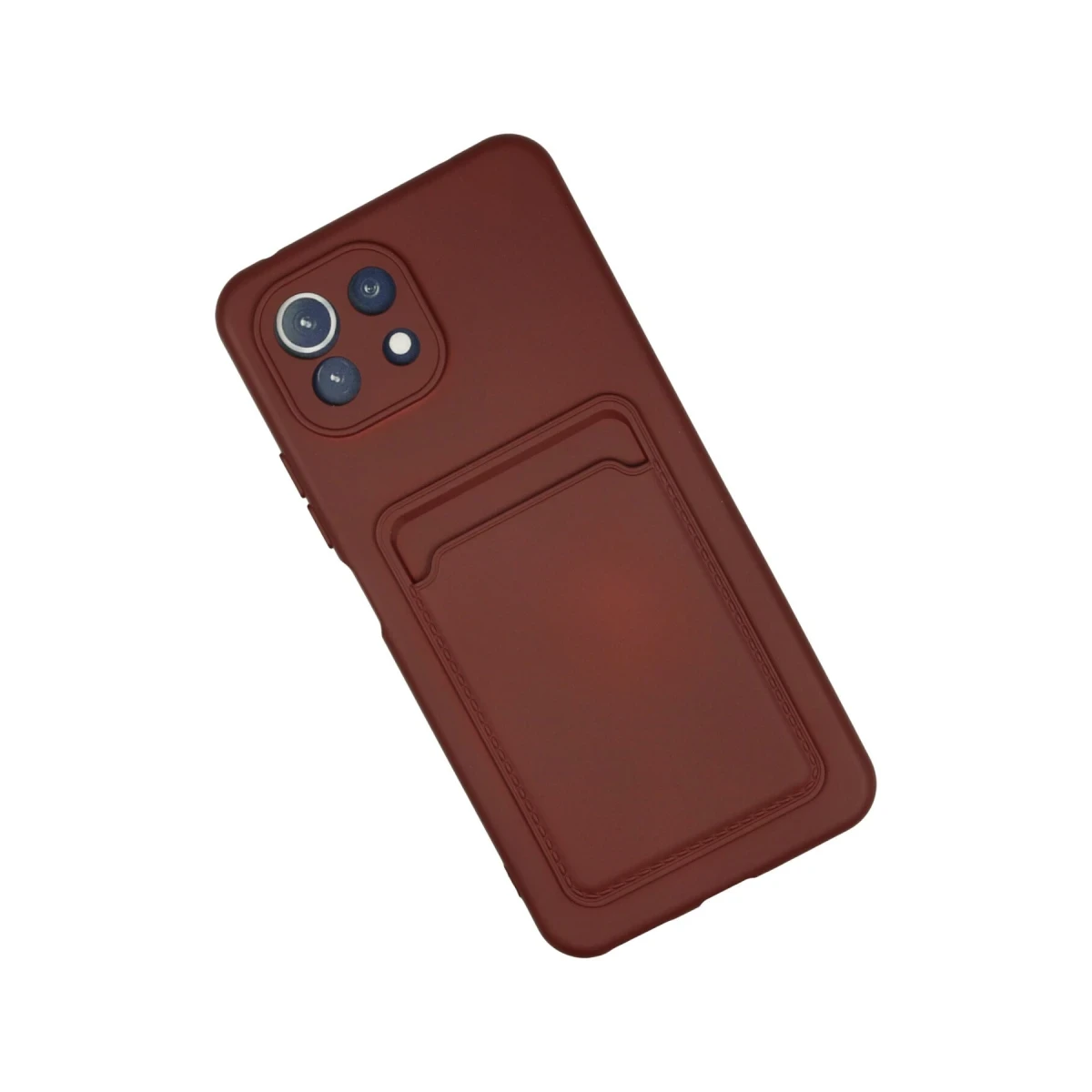 Xiaomi Mi 11 Kılıf Kelvin Kartvizitli Silikon - Bordo