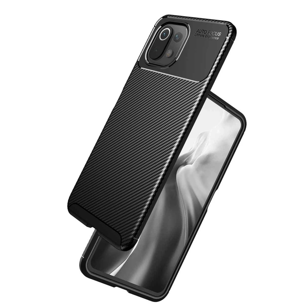 Xiaomi Mİ 11 Lite Kılıf Auto Focus Karbon Kapak - Lacivert