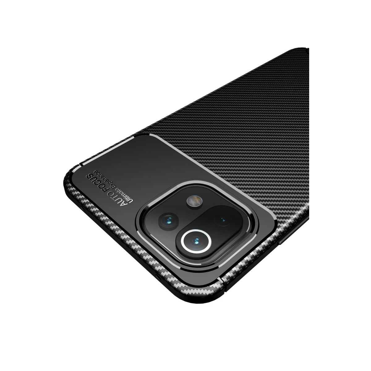 Xiaomi Mİ 11 Lite Kılıf Auto Focus Karbon Kapak - Siyah