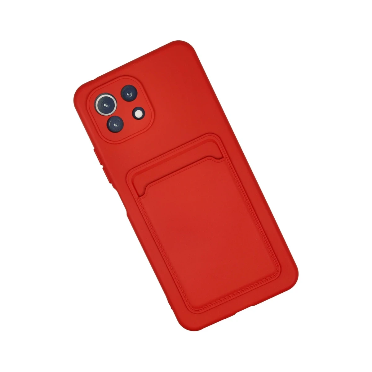 Xiaomi Mİ 11 Lite Kılıf Kelvin Kartvizitli Silikon - Kırmızı