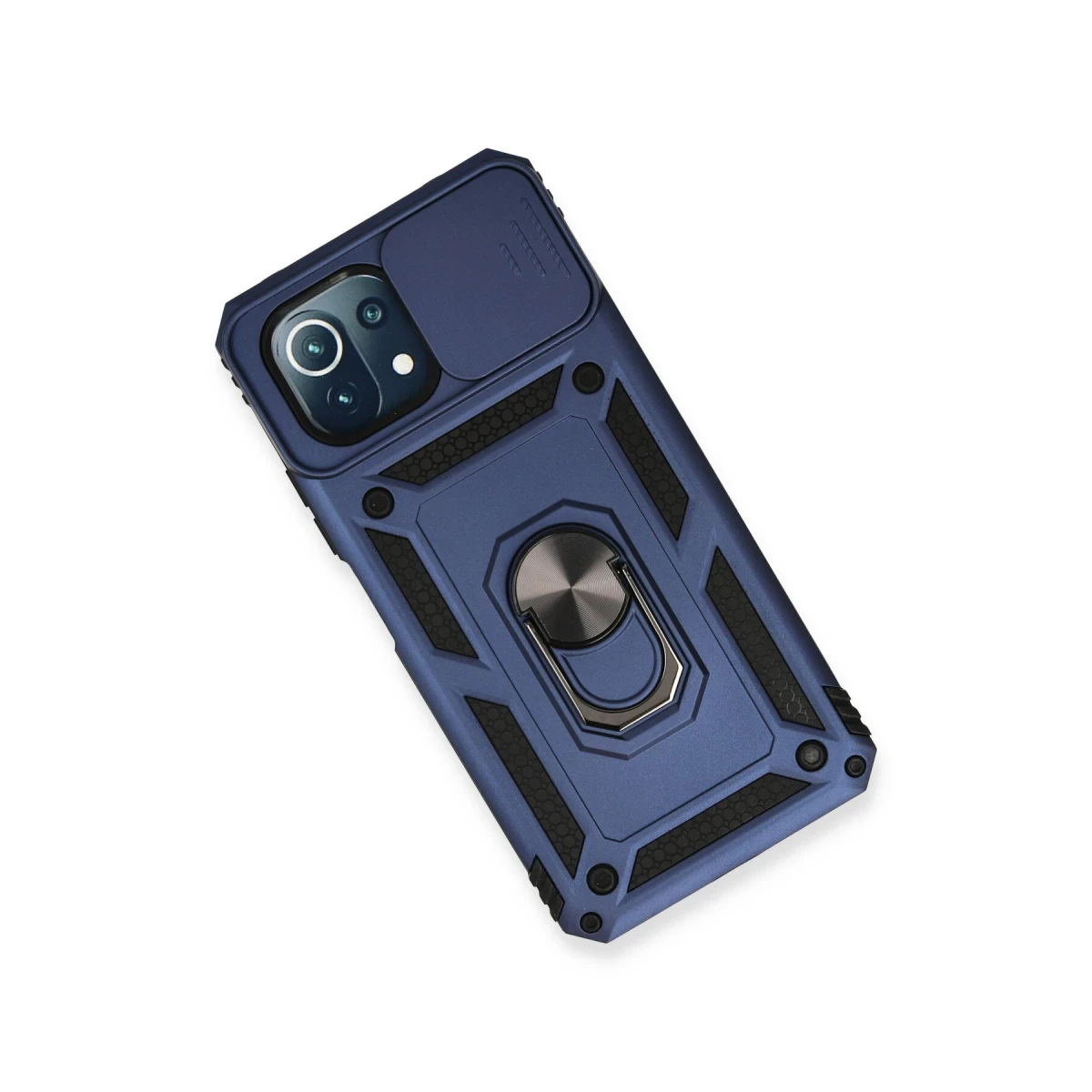 Xiaomi Mİ 11 Lite Kılıf Pars Lens Yüzüklü Silikon - Lacivert