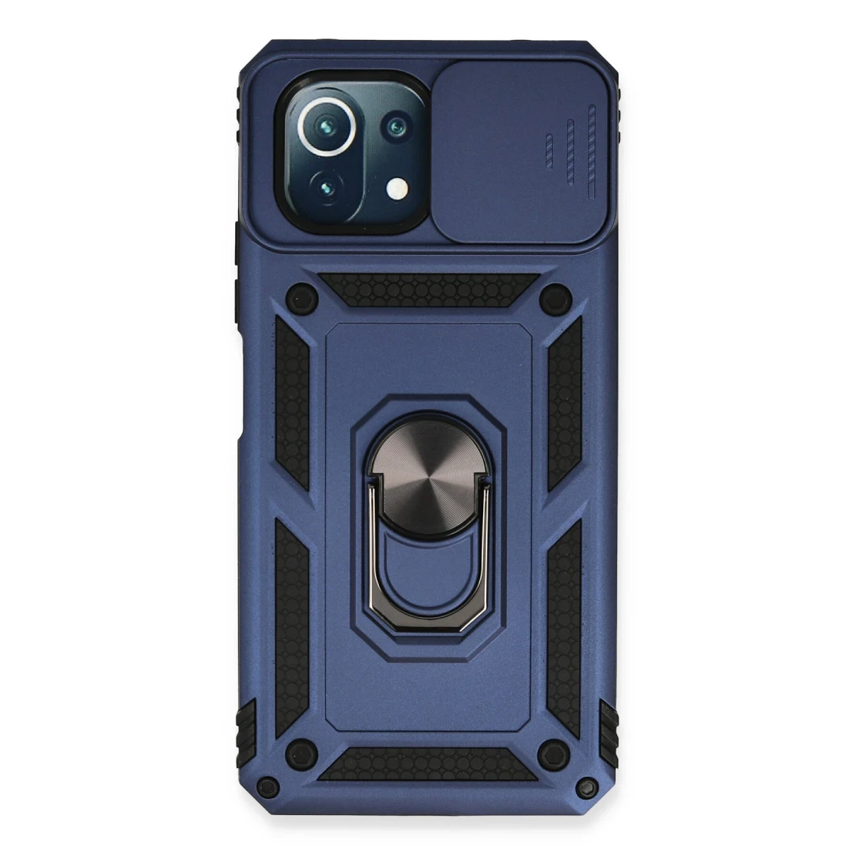 Xiaomi Mİ 11 Lite Kılıf Pars Lens Yüzüklü Silikon - Lacivert