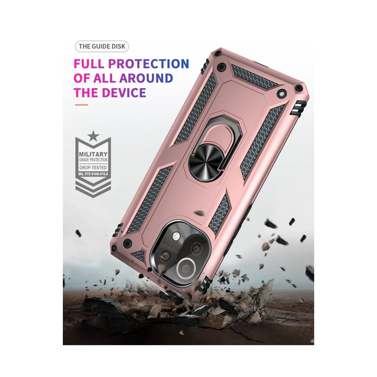 Xiaomi Mİ 11 Lite Kılıf Sofya Yüzüklü Silikon Kapak - Rose