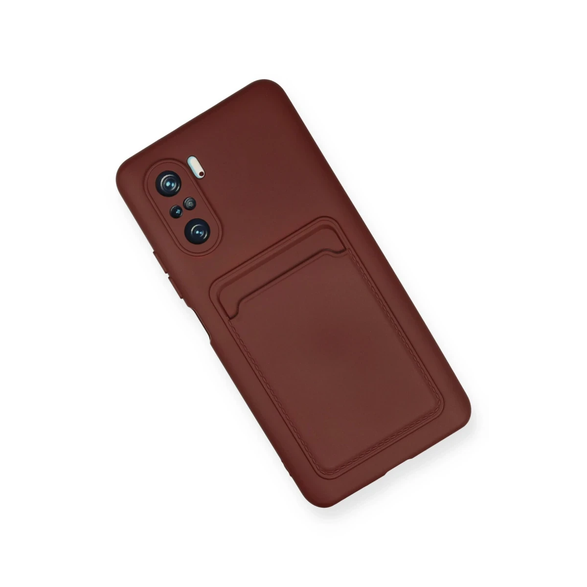 Xiaomi Poco F3 Kılıf Kelvin Kartvizitli Silikon - Bordo