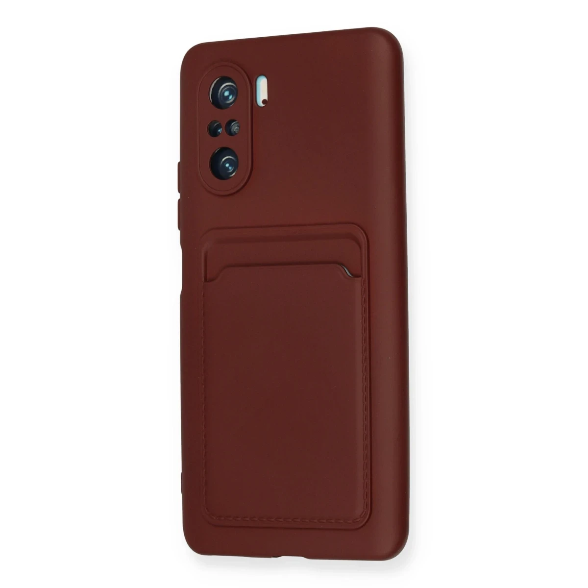 Xiaomi Poco F3 Kılıf Kelvin Kartvizitli Silikon - Bordo