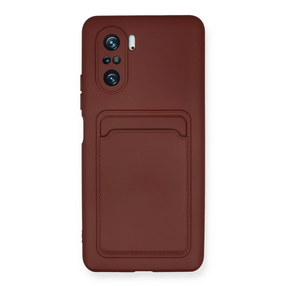 Xiaomi Poco F3 Kılıf Kelvin Kartvizitli Silikon - Bordo