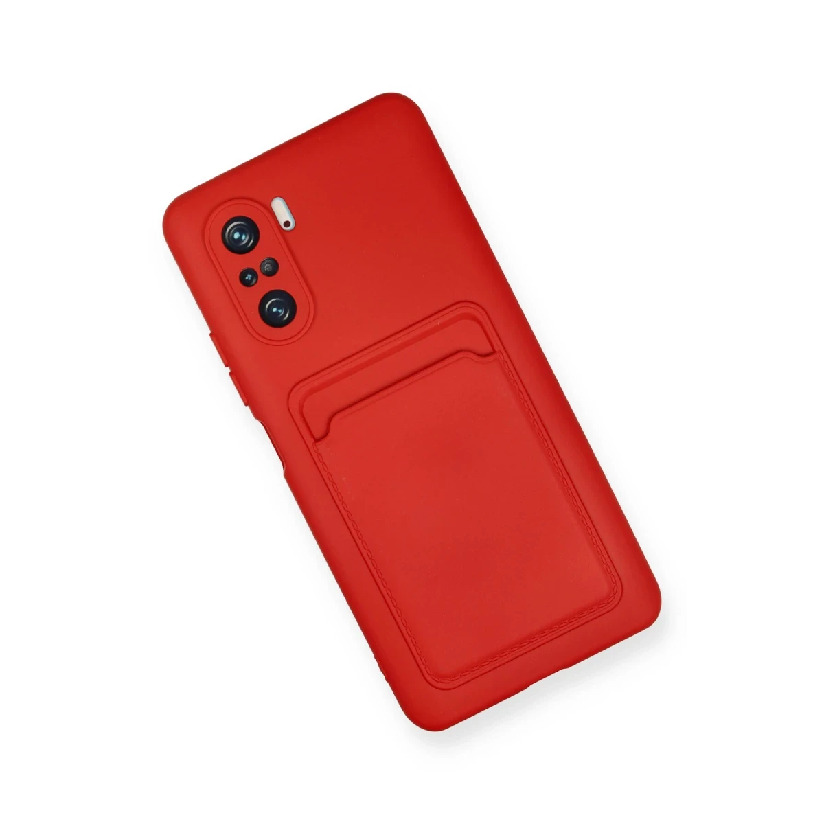 Xiaomi Poco F3 Kılıf Kelvin Kartvizitli Silikon - Kırmızı