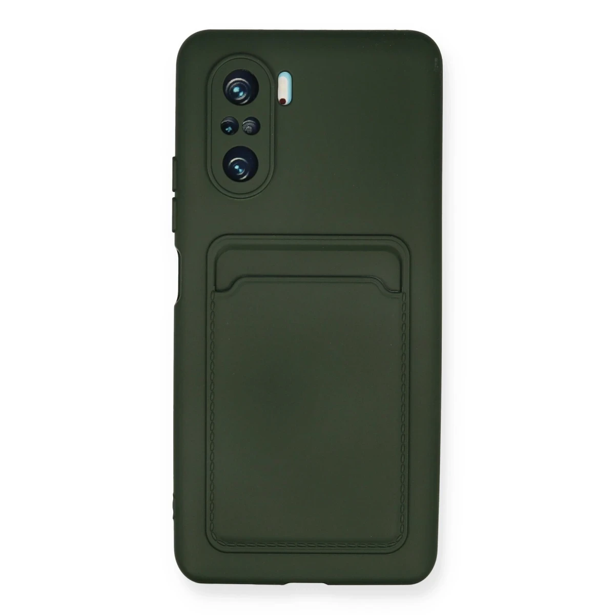 Xiaomi Poco F3 Kılıf Kelvin Kartvizitli Silikon - Koyu Yeşil