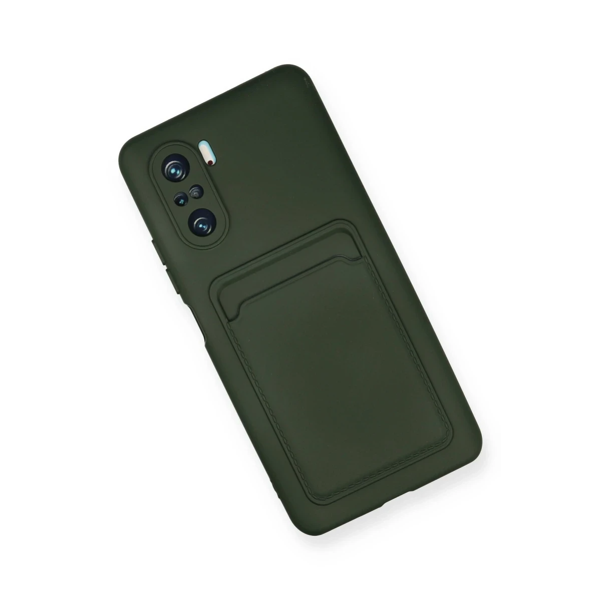 Xiaomi Poco F3 Kılıf Kelvin Kartvizitli Silikon - Koyu Yeşil