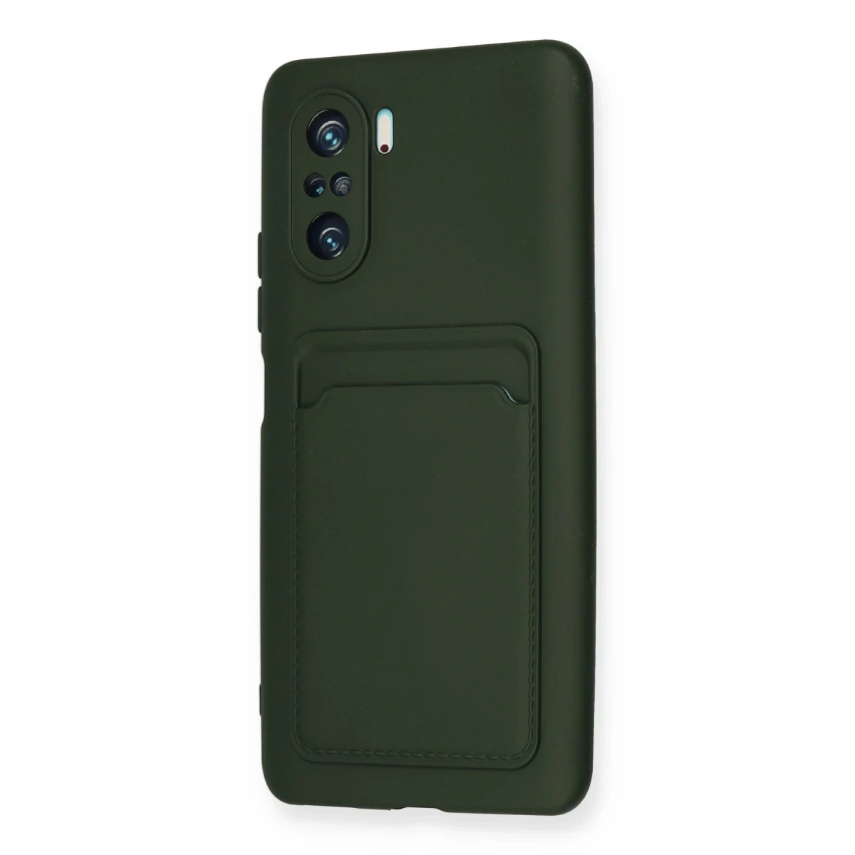 Xiaomi Poco F3 Kılıf Kelvin Kartvizitli Silikon - Koyu Yeşil
