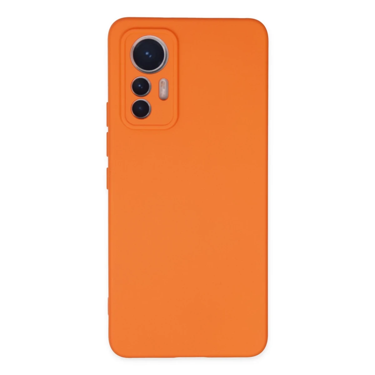 Xiaomi Mi 12 Lite Kılıf Nano içi Kadife Silikon - Turuncu