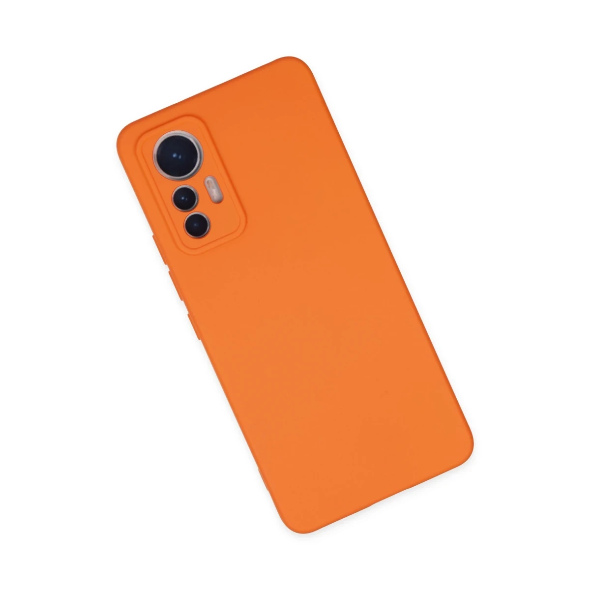 Xiaomi Mi 12 Lite Kılıf Nano içi Kadife Silikon - Turuncu