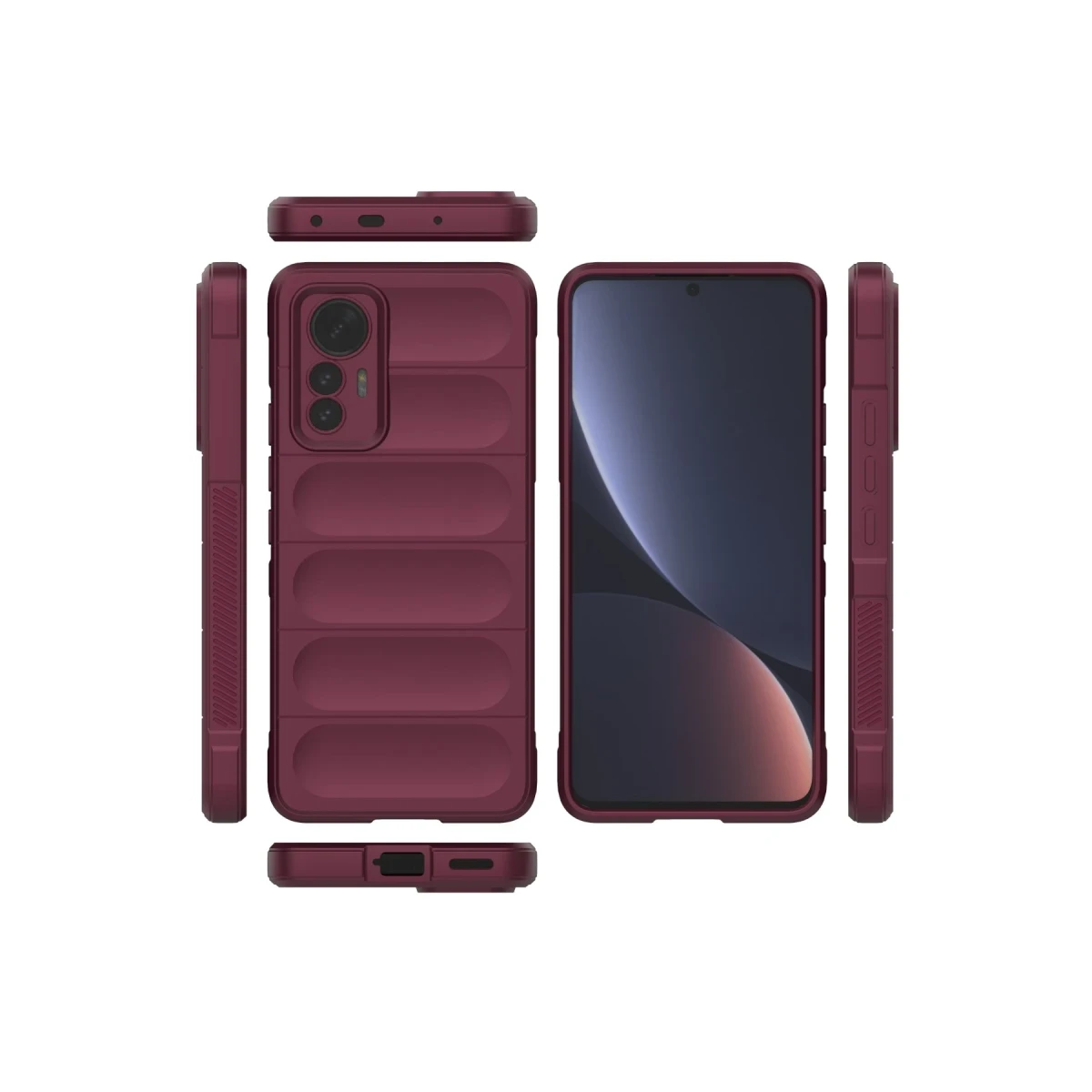 Xiaomi Mi 12 Lite Kılıf Optimum Silikon - Bordo