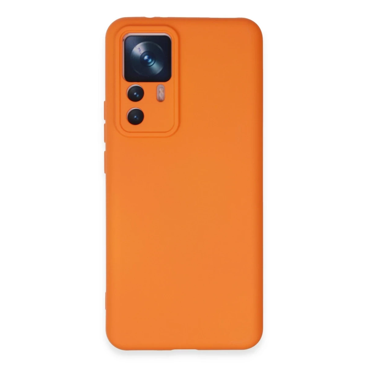 Xiaomi Mi 12T Pro Kılıf Nano içi Kadife Silikon - Turuncu