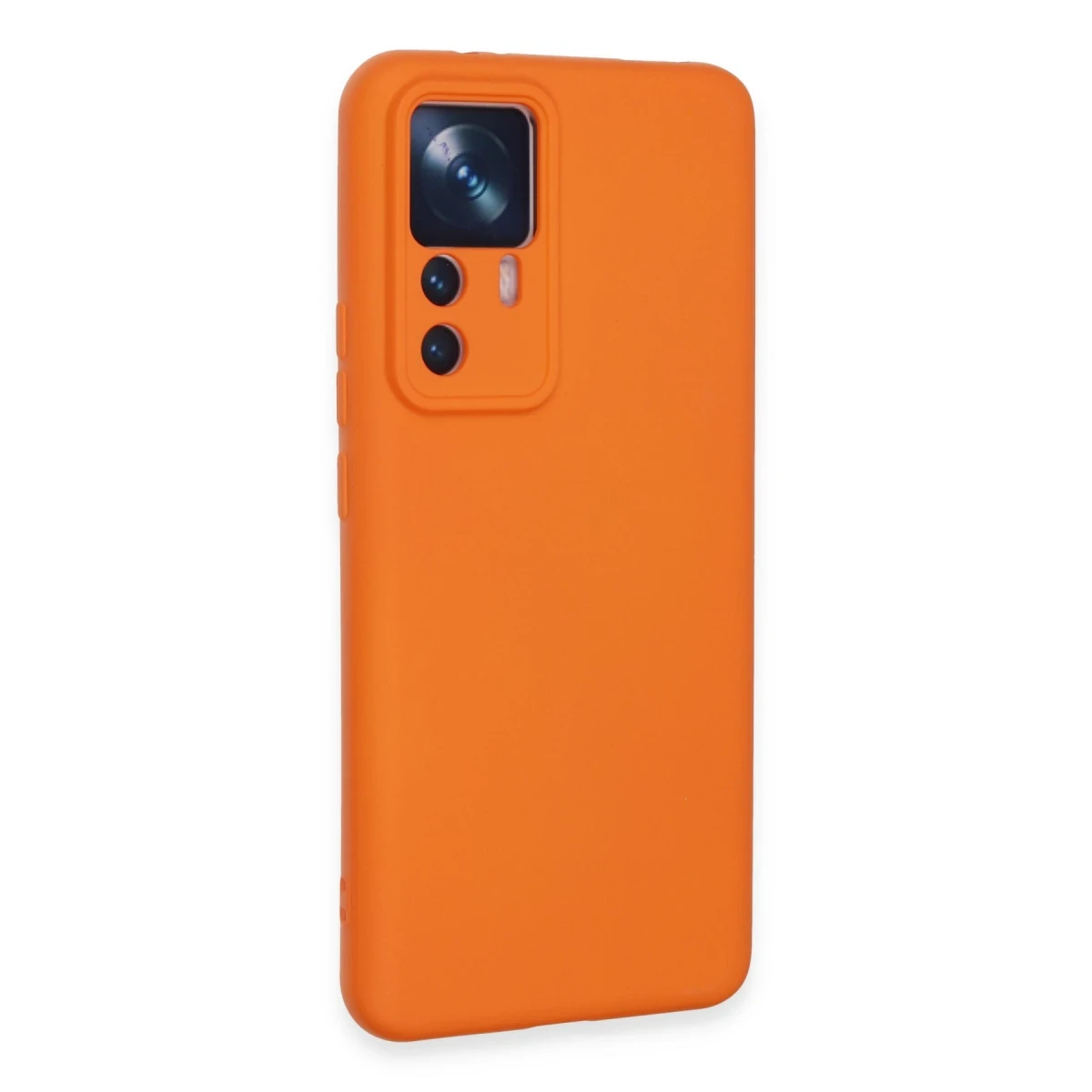 Xiaomi Mi 12T Pro Kılıf Nano içi Kadife Silikon - Turuncu