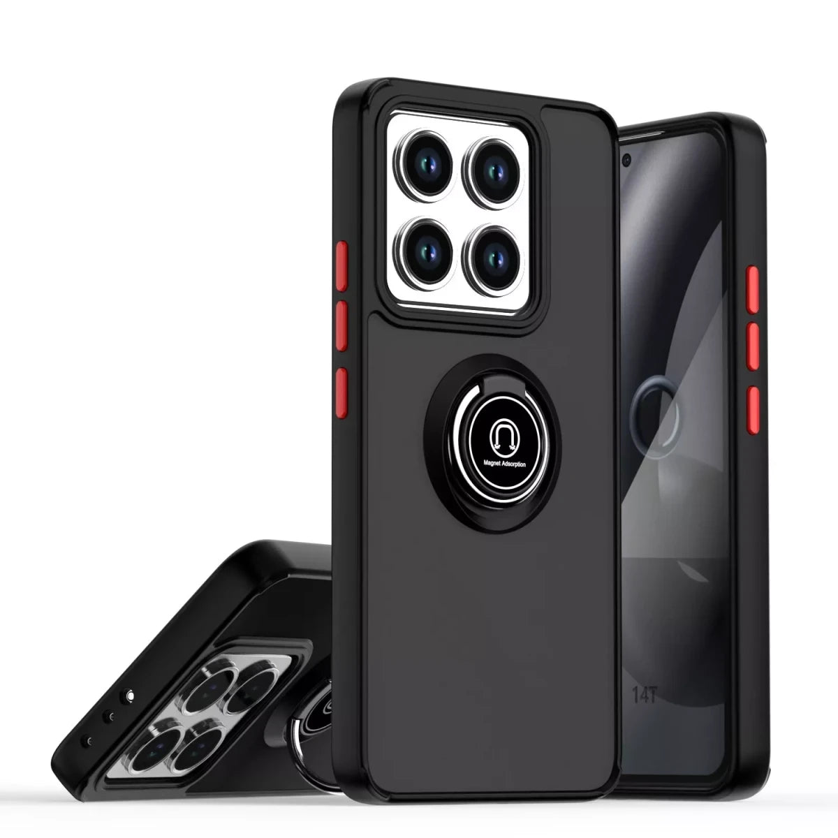 Xiaomi Mi 14T Montreal Yüzüklü Silikon Kapak - Siyah
