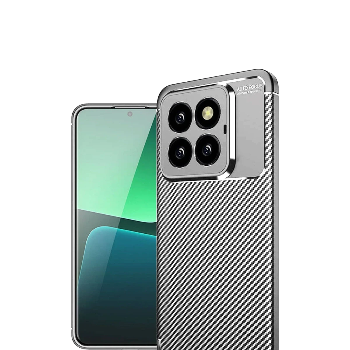 Xiaomi Mi 14T Pro Kılıf Auto Focus Karbon Kapak - Gri