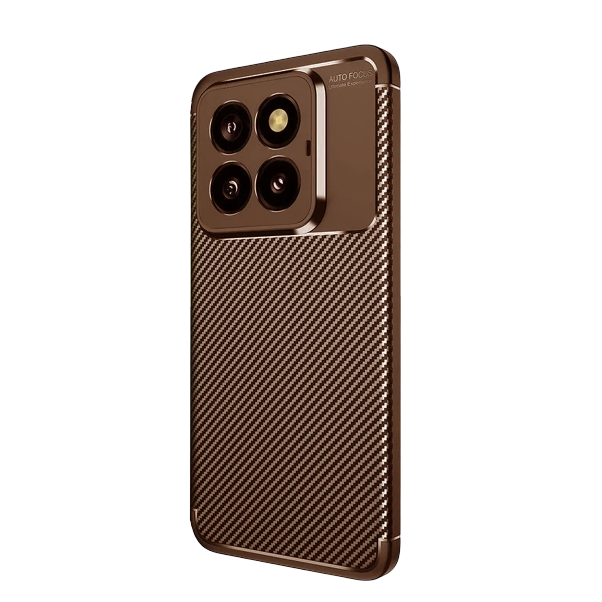 Xiaomi Mi 14T Pro Kılıf Auto Focus Karbon Kapak - Kahverengi