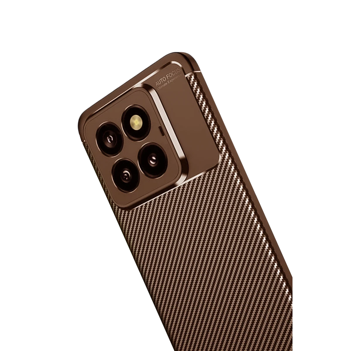 Xiaomi Mi 14T Pro Kılıf Auto Focus Karbon Kapak - Kahverengi