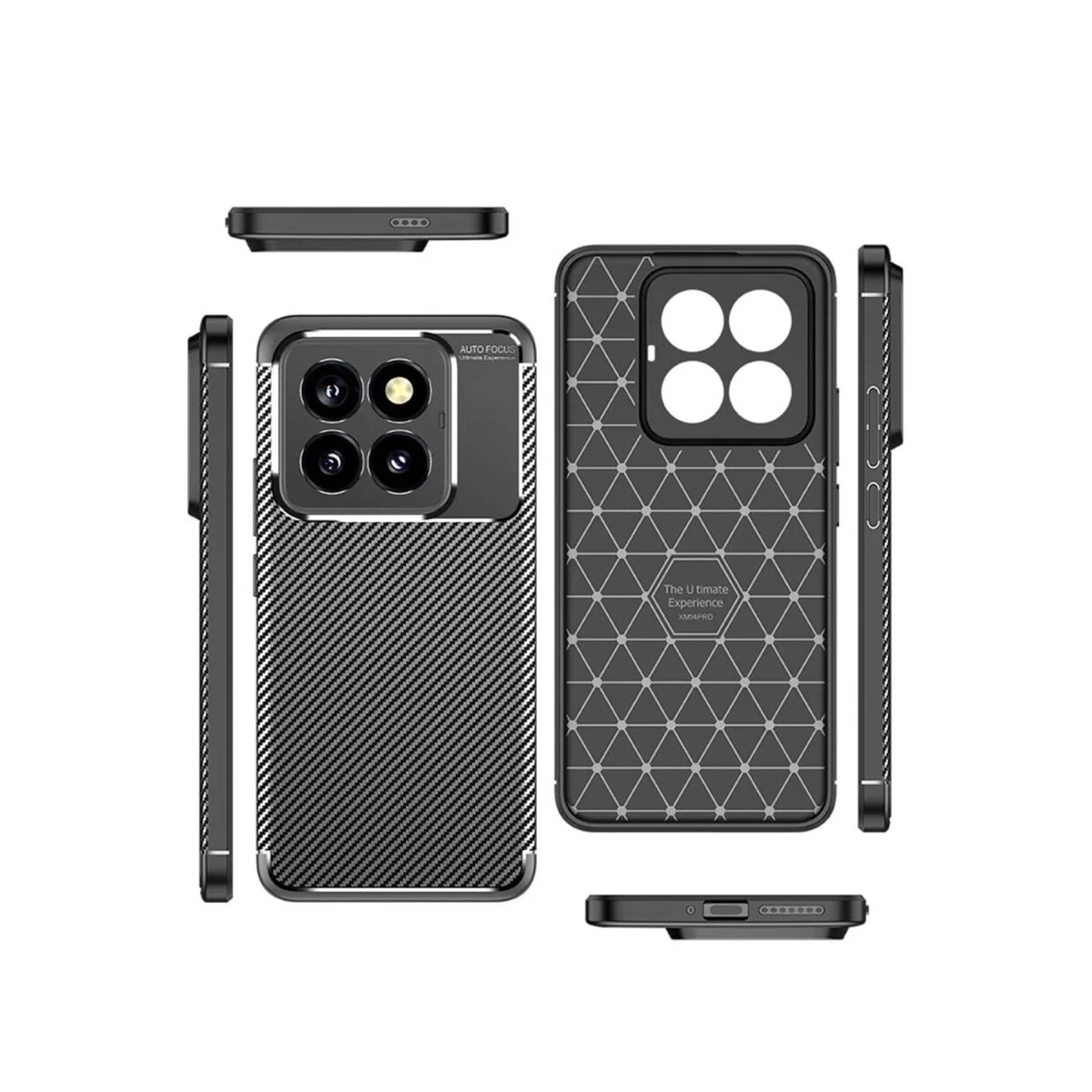 Xiaomi Mi 14T Pro Kılıf Auto Focus Karbon Kapak - Siyah