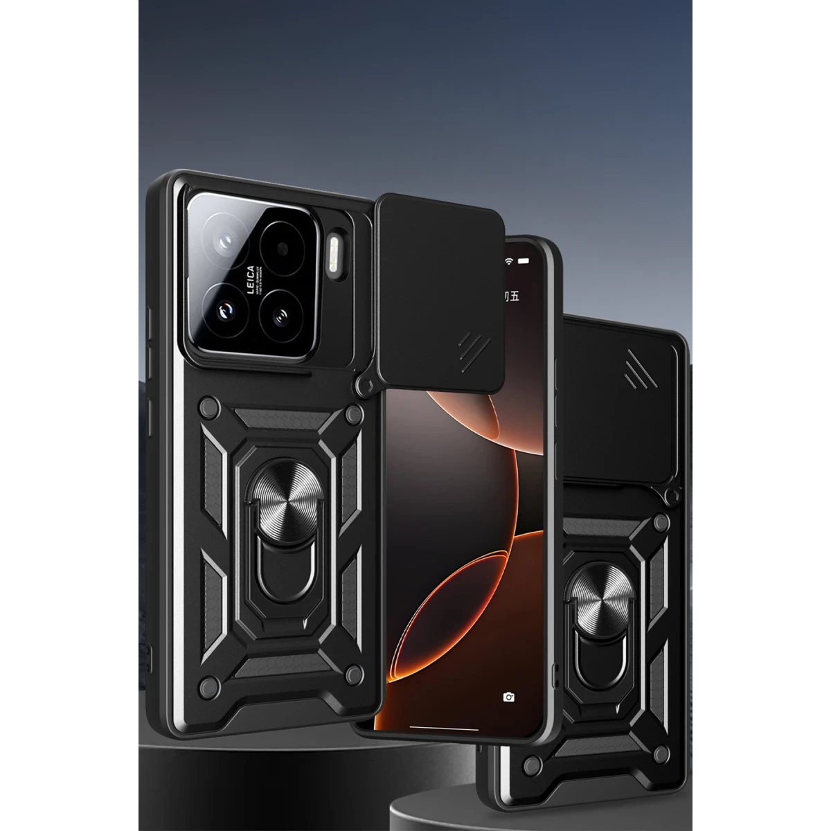 Xiaomi Mi 15 Pro Kılıf Pars Lens Yüzüklü Silikon - Siyah
