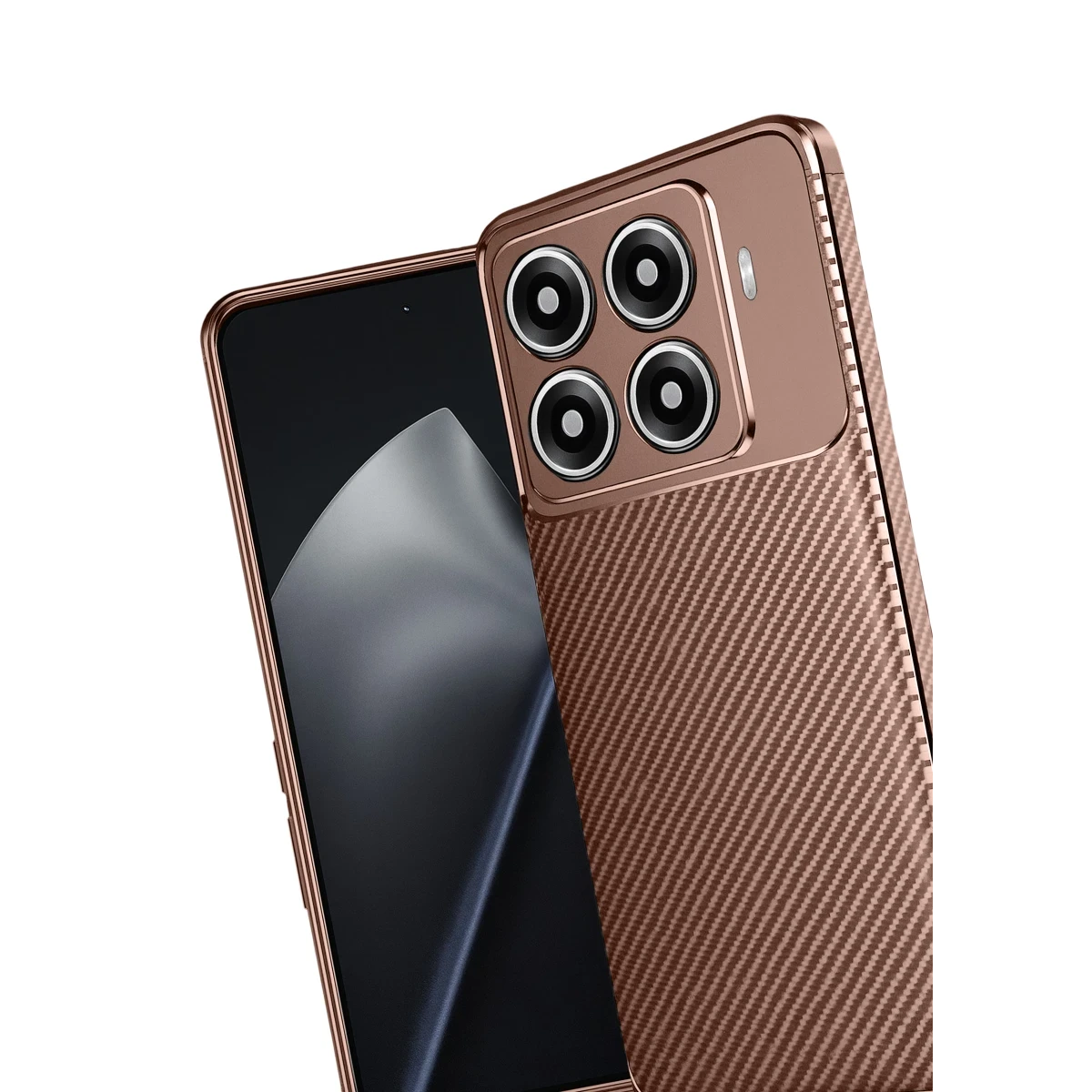 Xiaomi Mi 15T Pro Auto Focus Karbon Kapak - Kahverengi