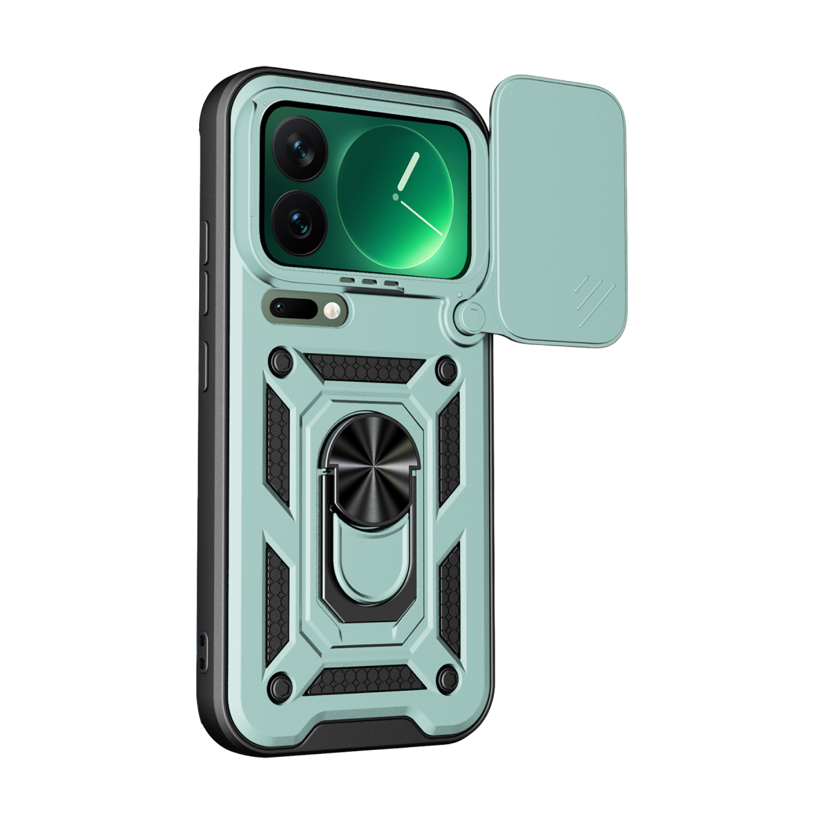 Xiaomi Mi 17 Pro Max Pars Lens Yüzüklü Silikon - Yeşil