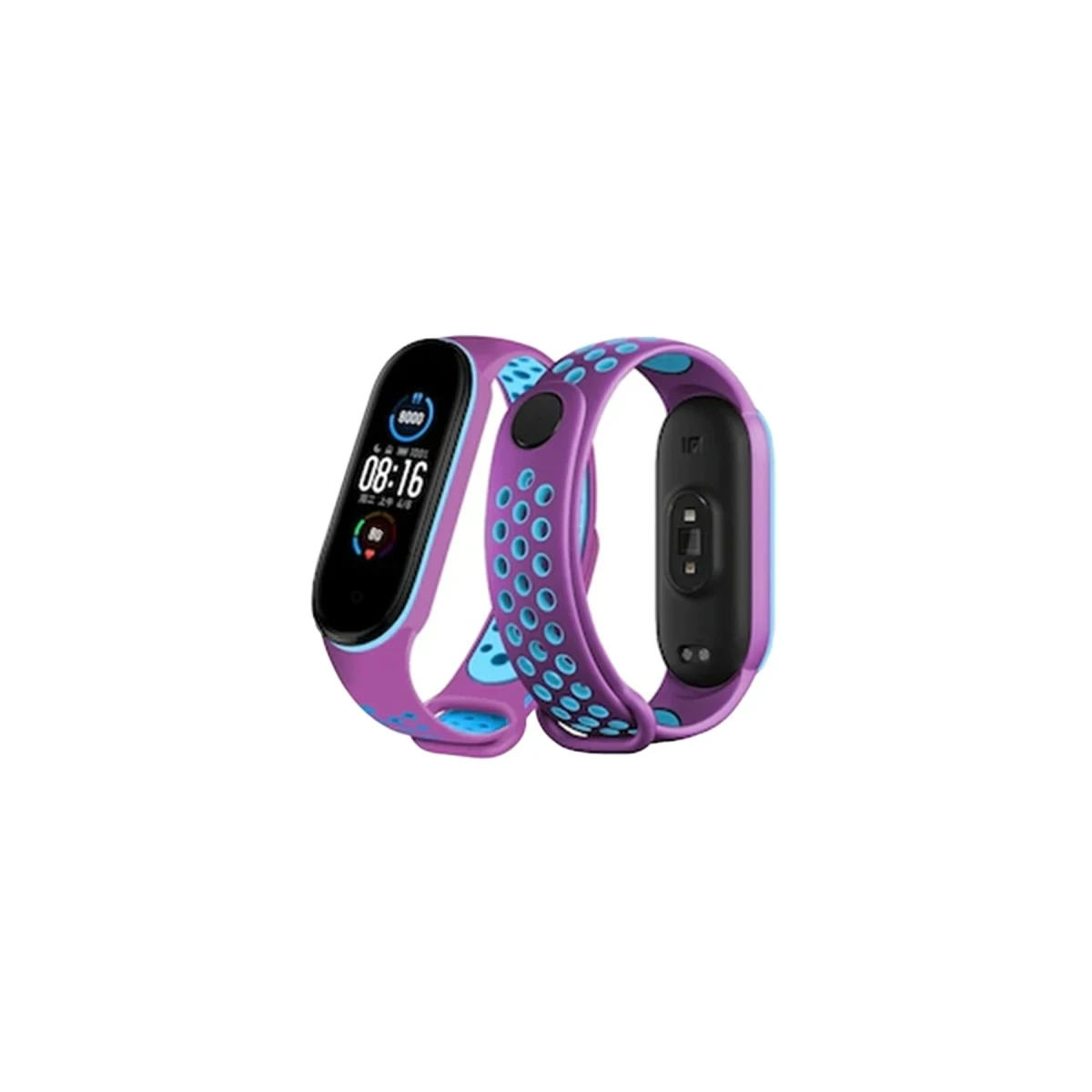 Xiaomi Mi Band 6 Spor Delikli Kordon - Mor-Mavi