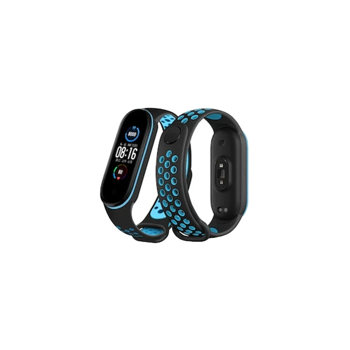 Xiaomi Mi Band 6 Spor Delikli Kordon - Siyah-Mavi