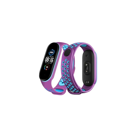 Xiaomi Mi Band 7 Spor Delikli Kordon - Mor-Mavi