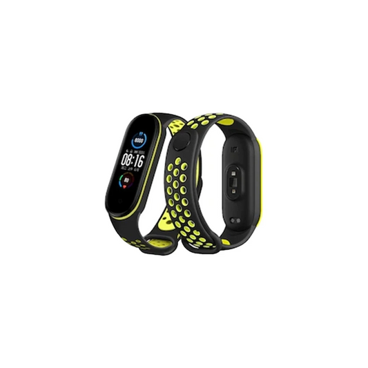 Xiaomi Mi Band 7 Spor Delikli Kordon - Siyah-Yeşil