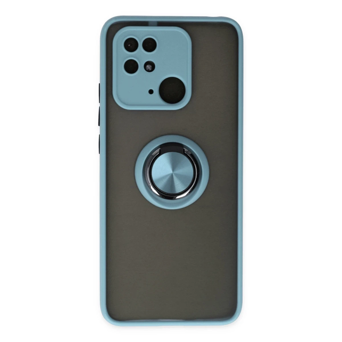 Xiaomi Poco C40 Kılıf Montreal Yüzüklü Silikon Kapak - Buz Mavi
