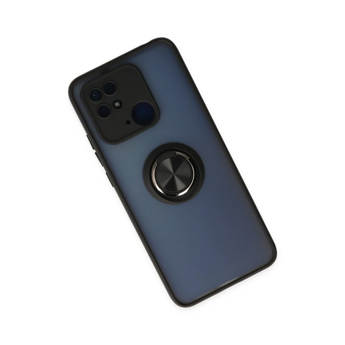 Xiaomi Poco C40 Kılıf Montreal Yüzüklü Silikon Kapak - Siyah