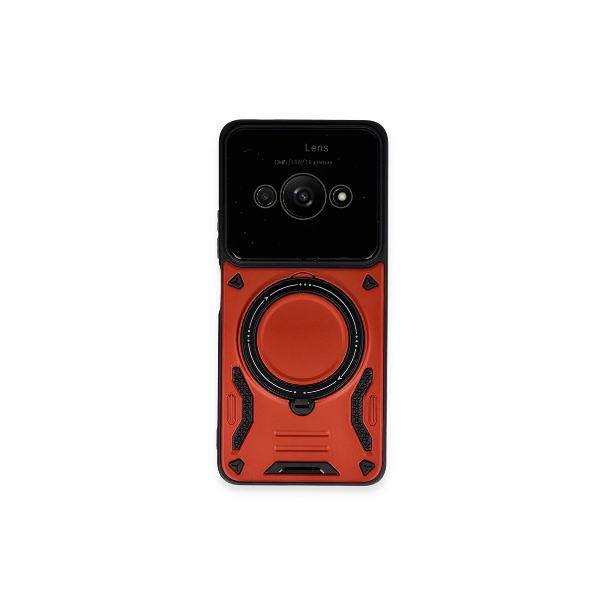 Xiaomi Poco C61 Kılıf Joy Lens Standlı Kapak - Kırmızı