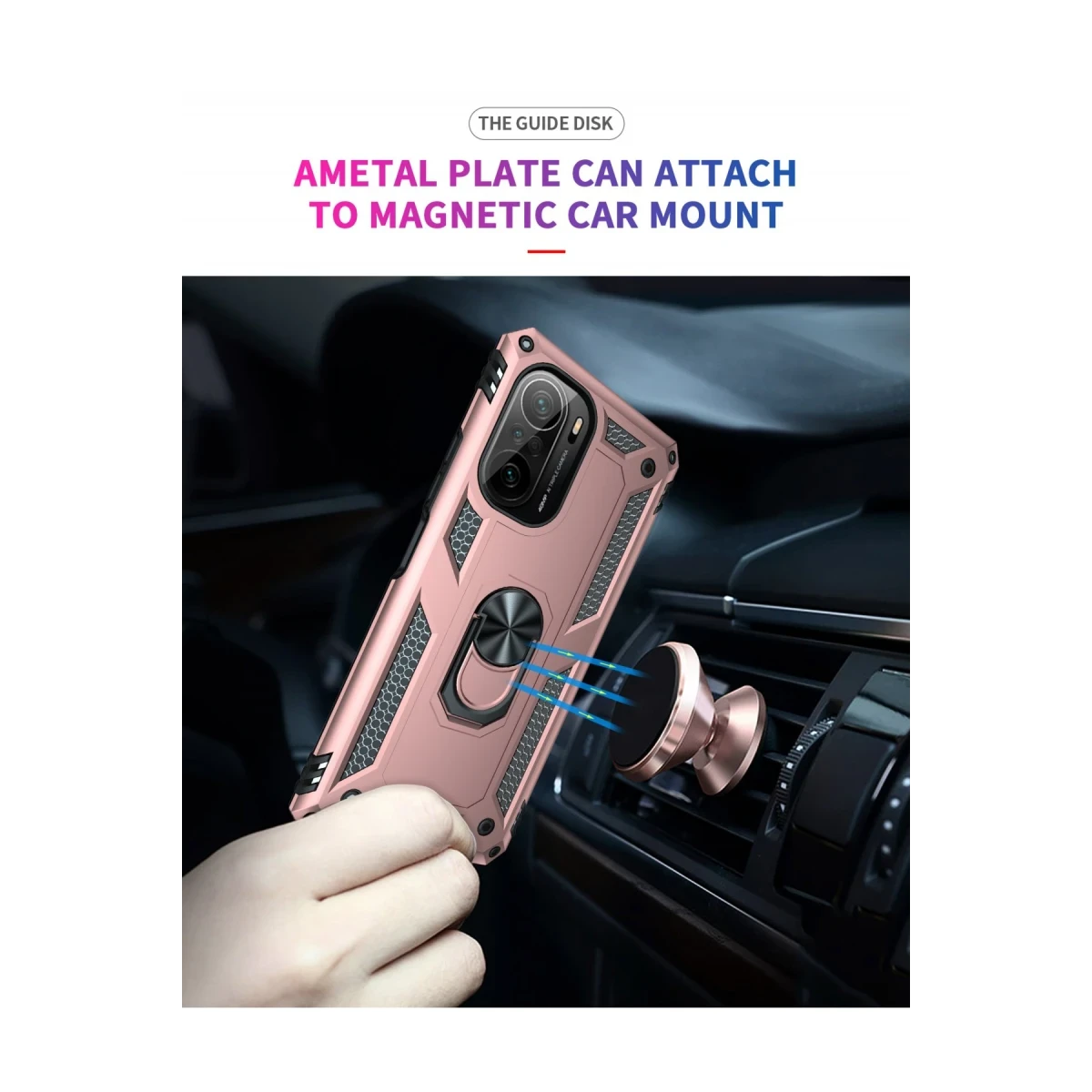 Xiaomi Poco F3 Kılıf Sofya Yüzüklü Silikon Kapak - Rose