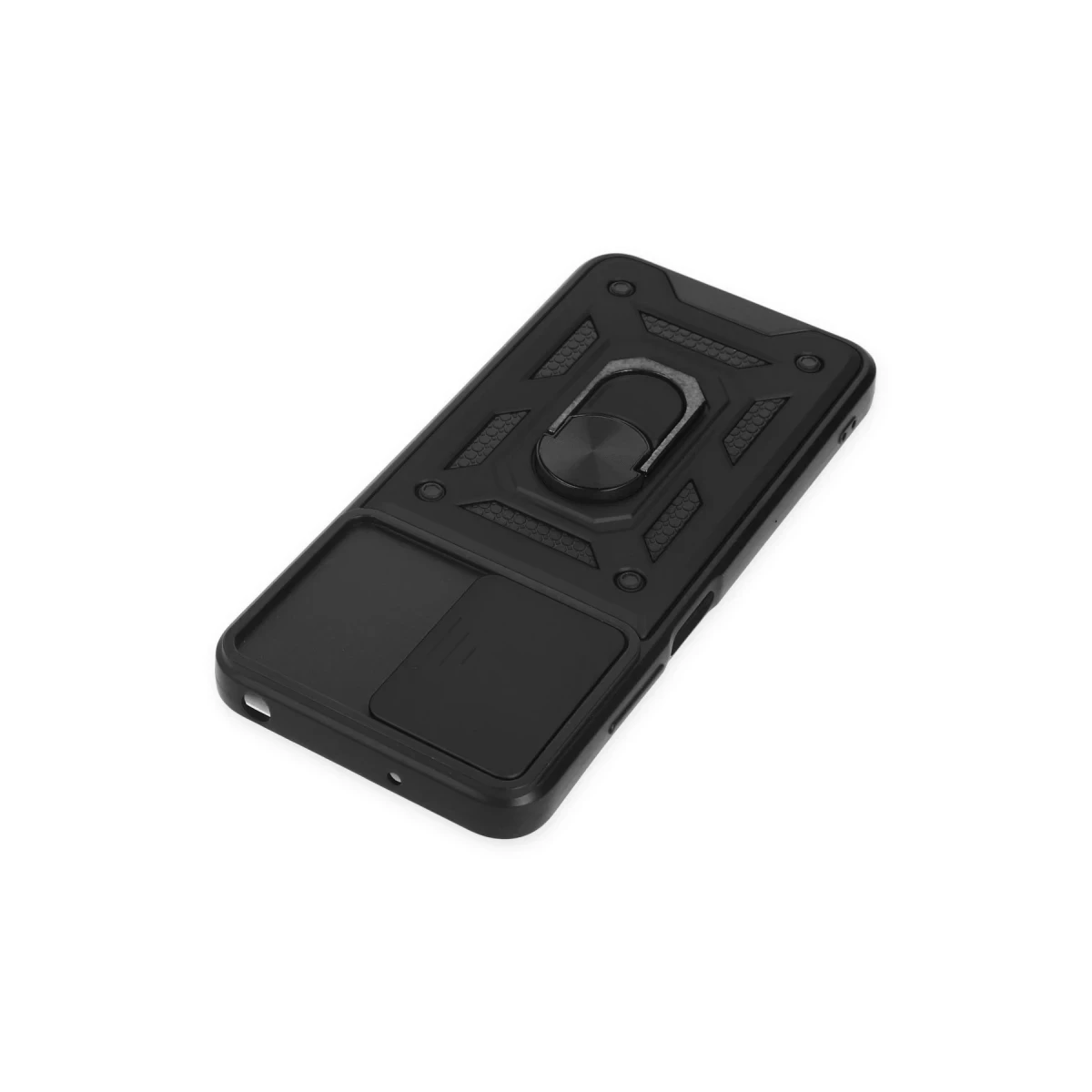 Xiaomi Poco M5 Kılıf Pars Lens Yüzüklü Silikon - Siyah