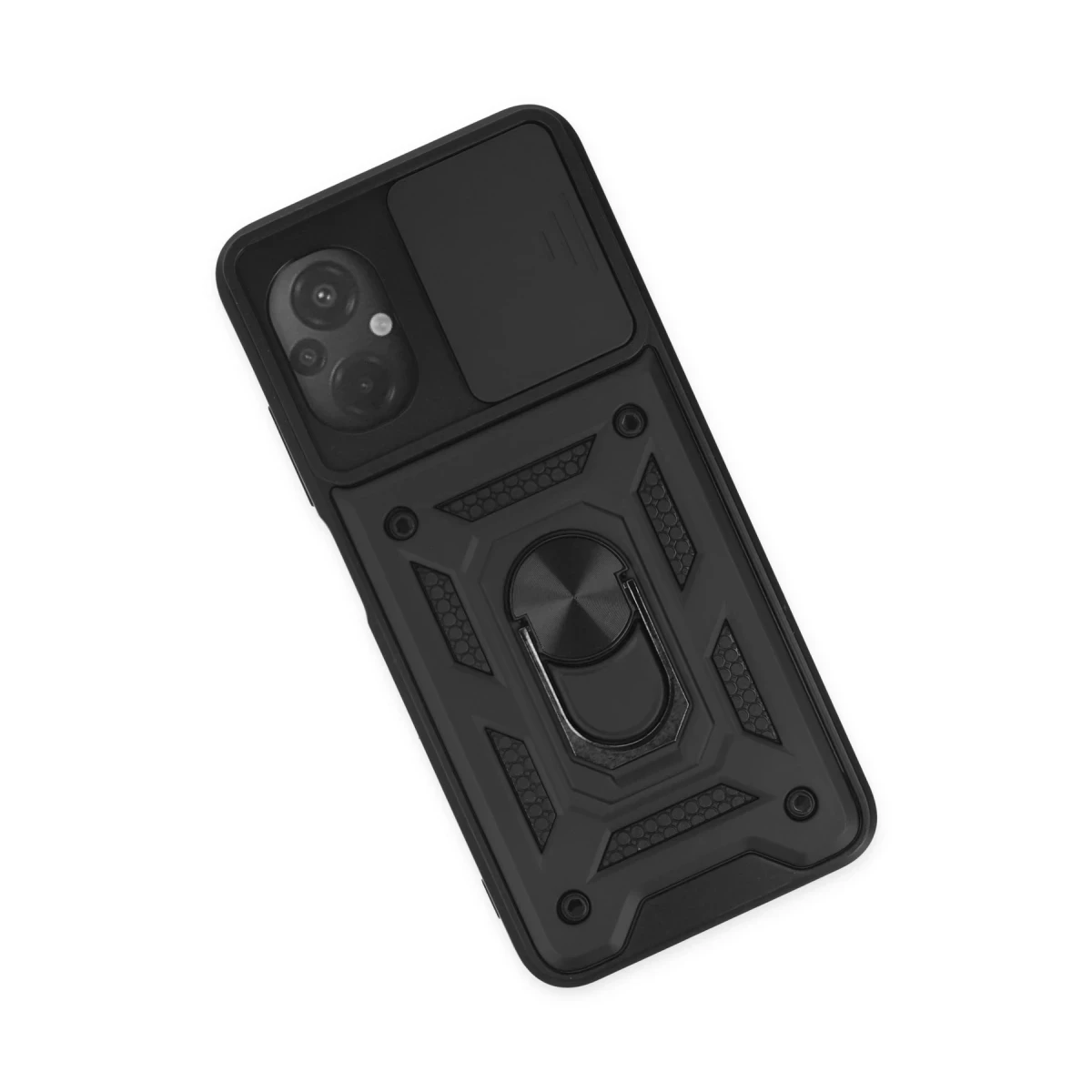 Xiaomi Poco M5 Kılıf Pars Lens Yüzüklü Silikon - Siyah