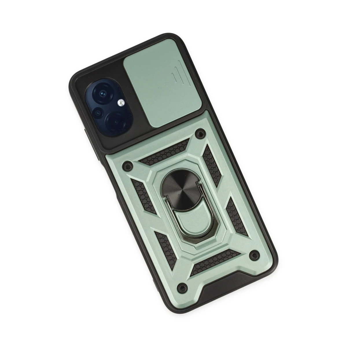 Xiaomi Poco M5 Kılıf Pars Lens Yüzüklü Silikon - Yeşil