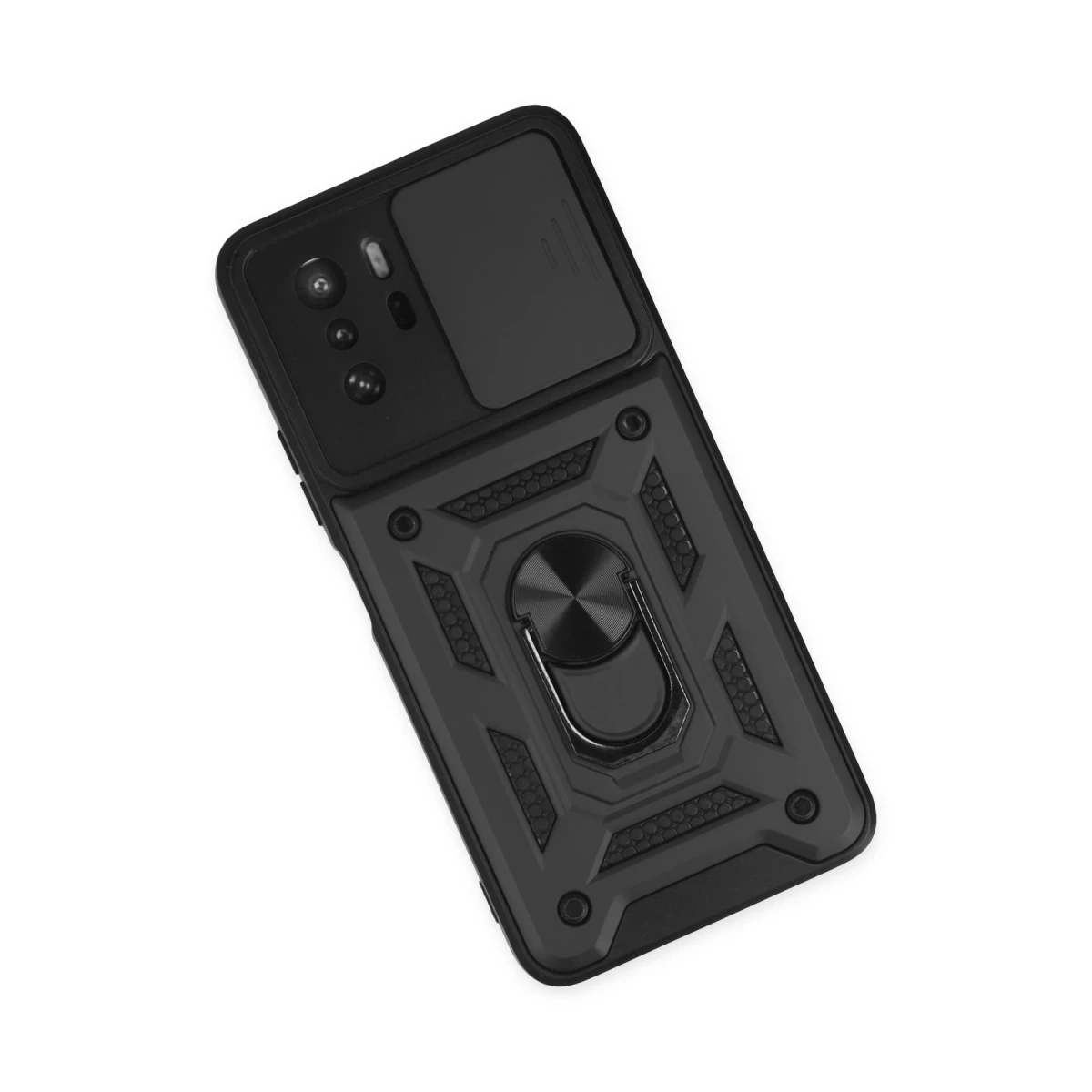 Xiaomi Poco X3 GT Kılıf Pars Lens Yüzüklü Silikon - Siyah