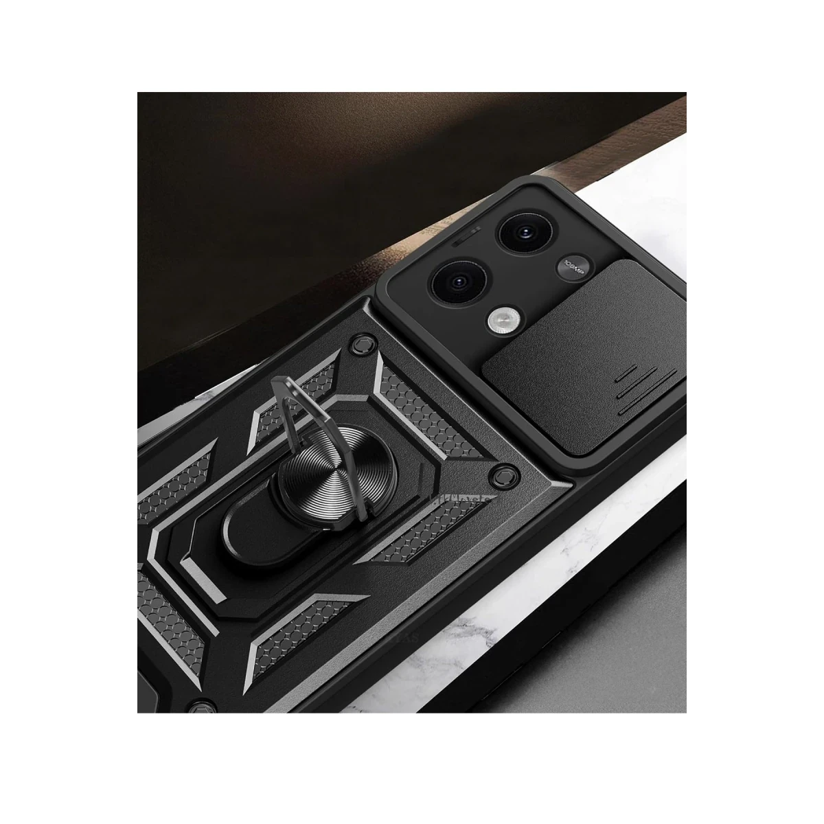 Xiaomi Poco X6 Kılıf Pars Lens Yüzüklü Silikon - Gold