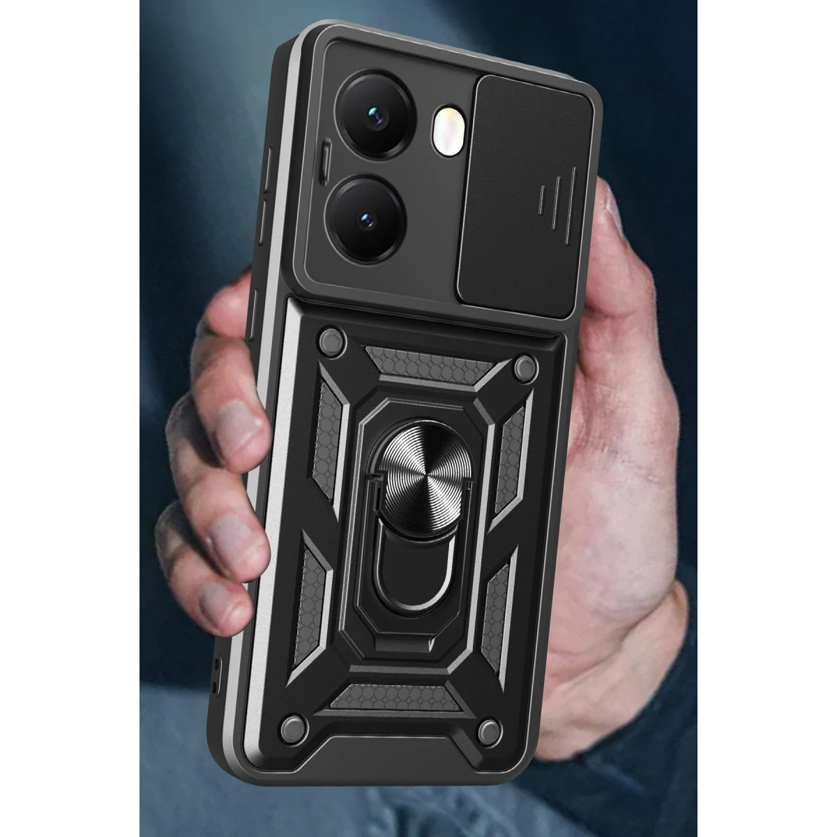 Xiaomi Poco X7 Pro Kılıf Pars Lens Yüzüklü Silikon - Lacivert