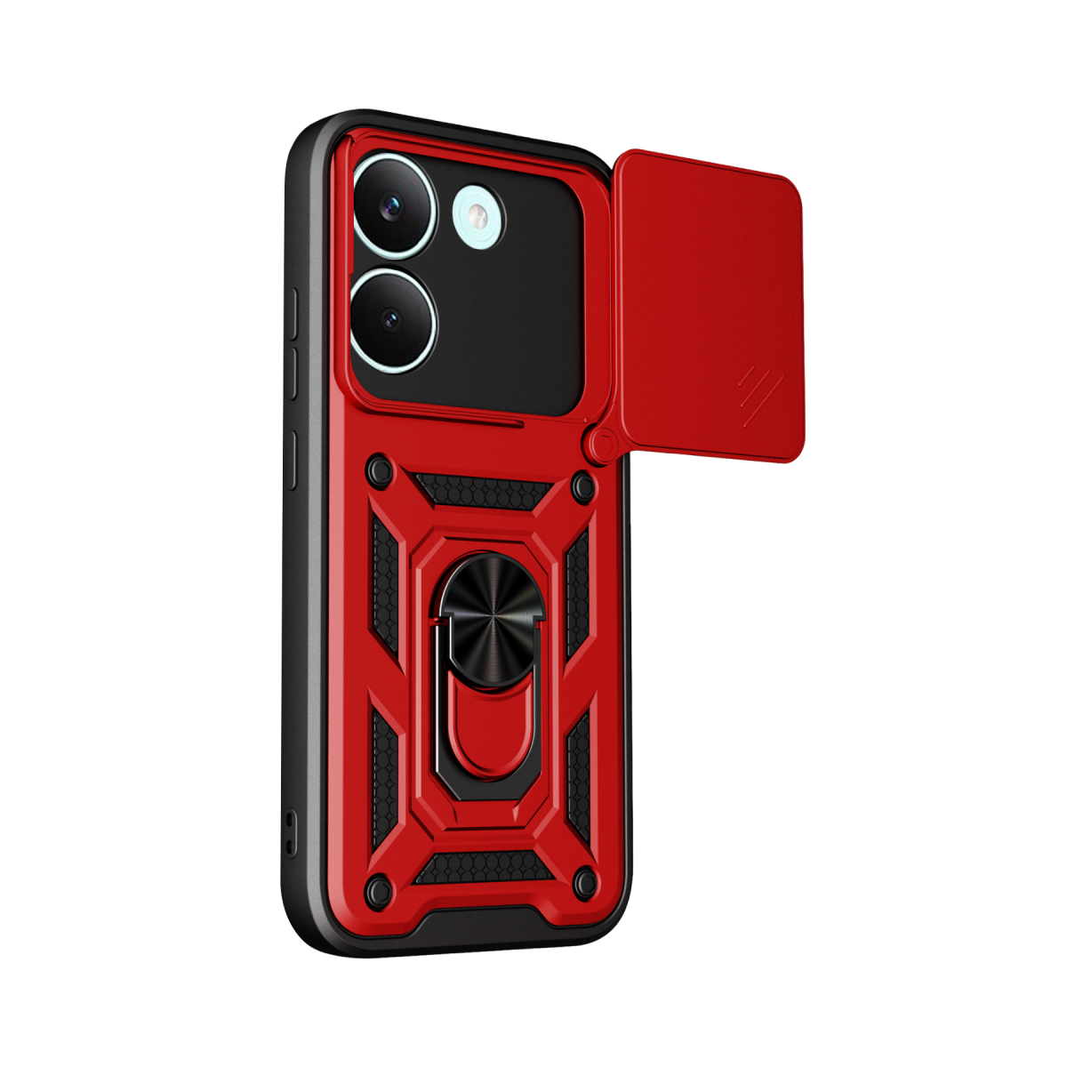 Xiaomi Poco X8 Pro Pars Lens Yüzüklü Silikon - Kırmızı
