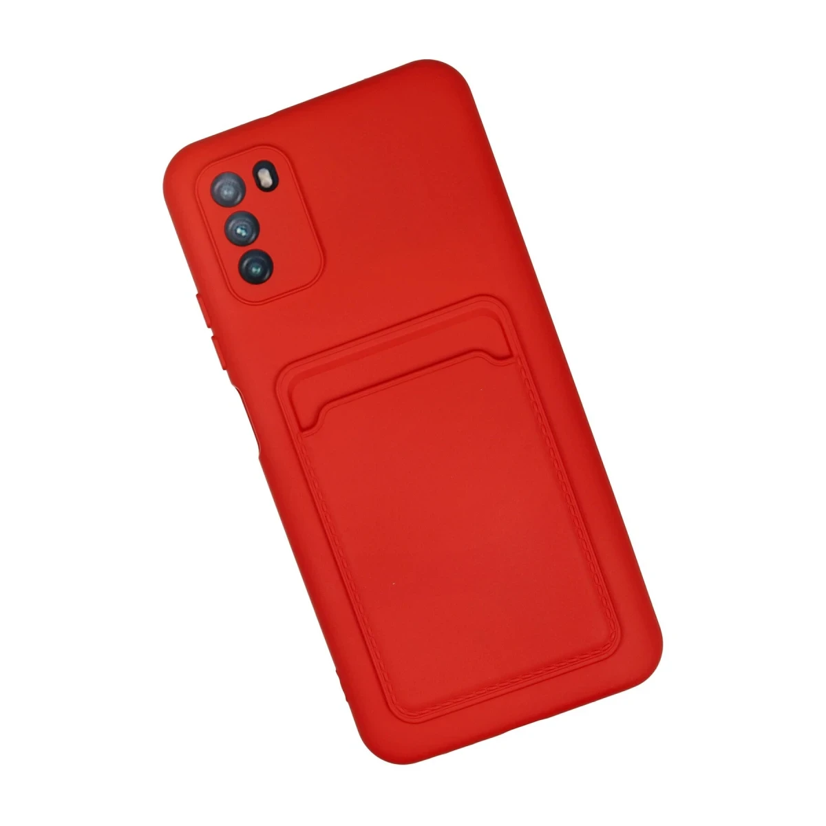 Xiaomi Pocophone M3 Kılıf Kelvin Kartvizitli Silikon - Kırmızı
